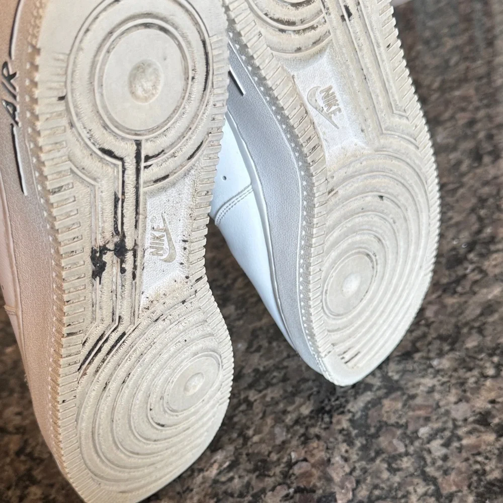 Nike Men's White and Black Air Force one Sneakers 9